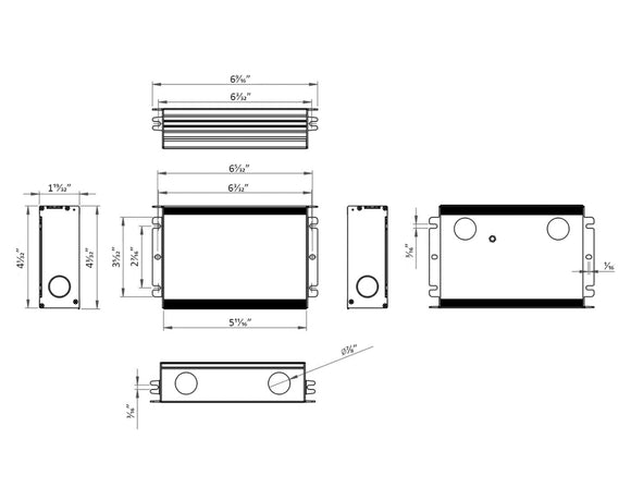 Dimmable transformer GLE 24V 150W 200W 300W dimensions