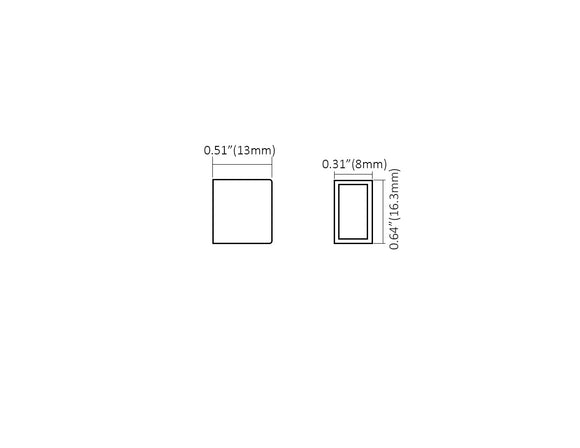 LED Strip Light - COB - RGBW End Cap dimension for LED COB-RGBW Strip Light