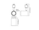 Dimensions of LED track light standard 10W model.