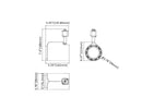 Dimensions of LED track light standard 34W model.