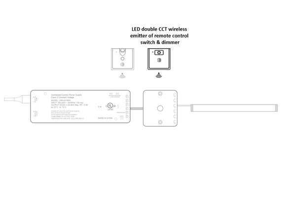 Undercabinet Light - LED Double CCT Wireless - Remote Control Switch & Dimmer - Black