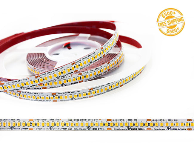 LEGEND Series 24VDC low voltage LED strip lights and yellow label for free shipping on orders over $500.