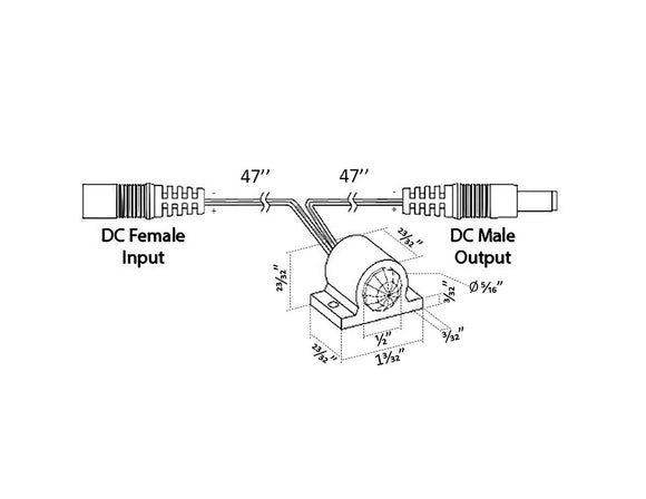 Dimensions of the infrared PIR motion sensor switch.