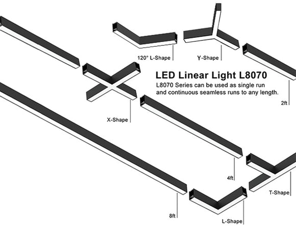 LED Linear Light - L8070 - No Glare Lens - Y Shape