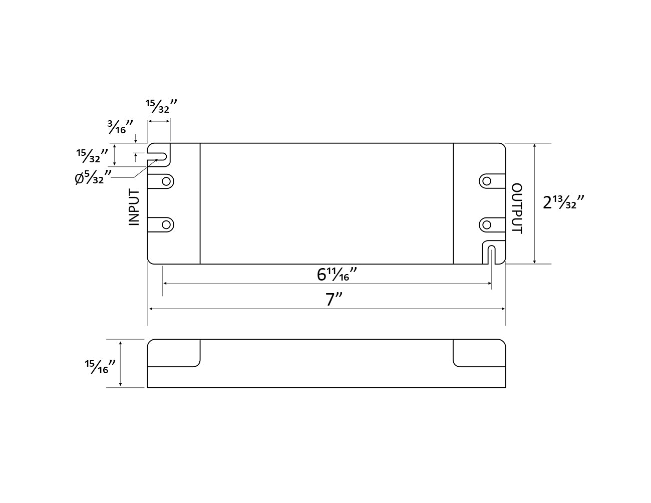 A specification sheet for the dimmable LED low voltage LED power supply shows dimensions for the LED transformer.