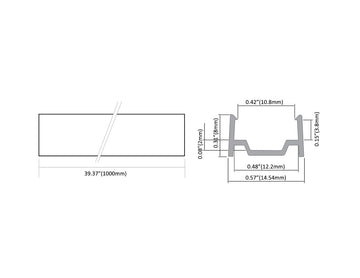 LED Strip Light - Sauna Light COB PC Channel ES 1508 - 3.3ft - 0