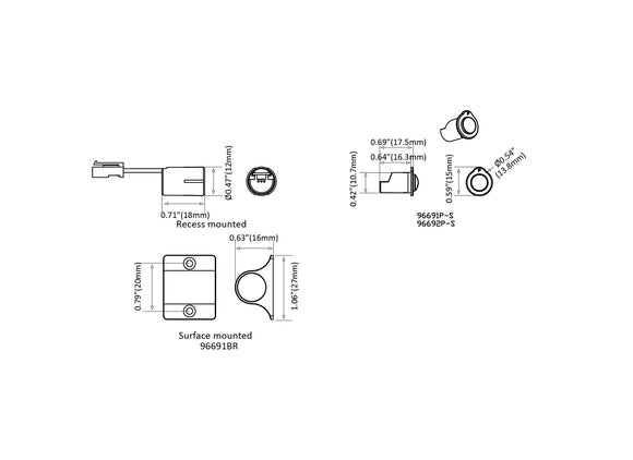 Undercabinet Light - PIR Motion Sensor - Wired (for LDV/LDL centralized control) - Black