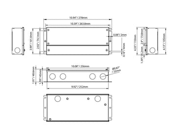 5 in 1 dimmable transformer dimension drawing