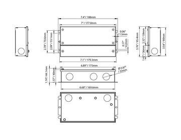 Dimensions of LED Dimmable Driver - 5 in 1 dimming - G-60W-24V.