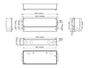 Dimensions of LED Dimmable Driver - 5 in 1 dimming - GLG-C192W-24V.