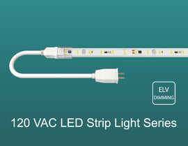 120VAC Pro-S LED Strip Lights are ELV dimmer compatible and feature multiple power cable options.