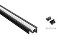 ANGLE RECESS - GLQ 1811 Black Aluminum Channel + Milky Diffuser - 94" - 3