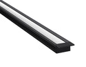 ANGLE RECESS - GLQ 1811 Black Aluminum Channel + Milky Diffuser - 94" - 2