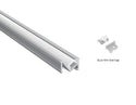 ANGLE RECESS - GLQ 1811 Silver Aluminum Channel + Milky Diffuser - 94" - 3