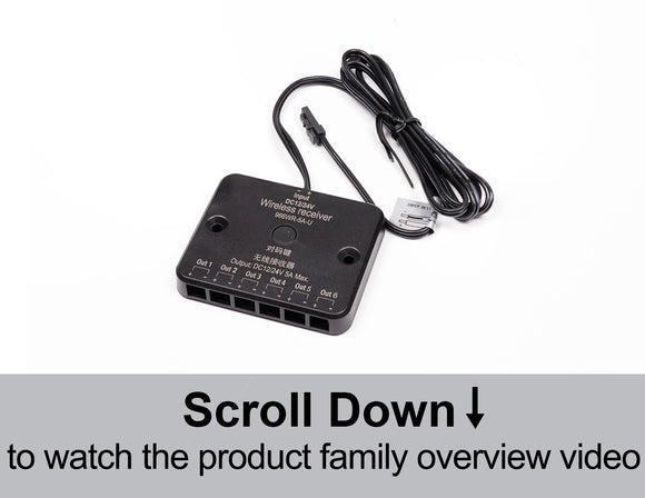 RF Wireless Receiver Distributor with 6 output ports for independent wireless LED cabinet lighting control system