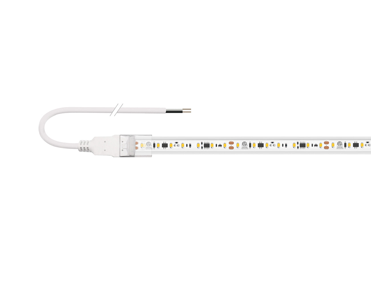 The rear feed power cord accessory cable for the 120VAC LED strip lights.