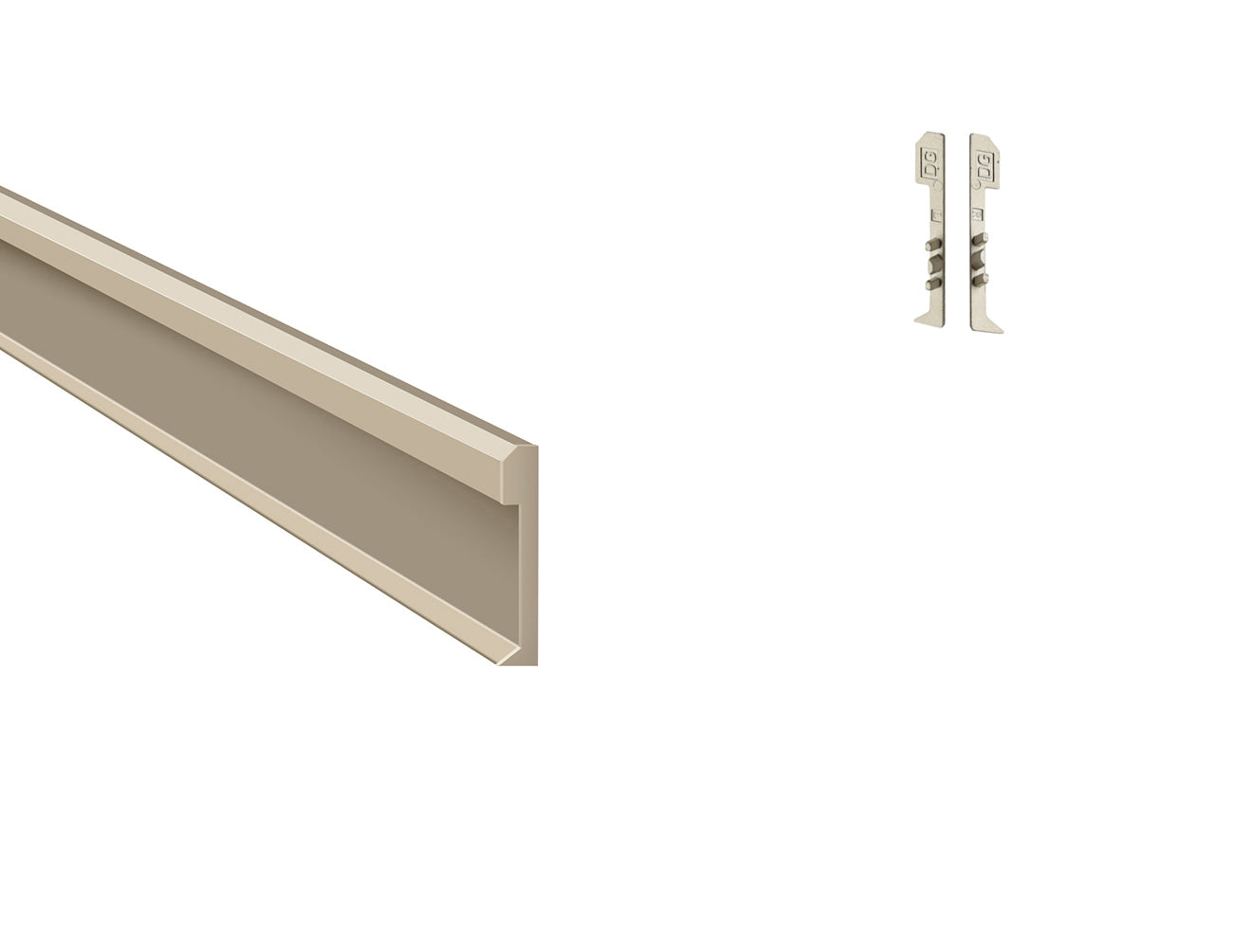 Beige aluminum profile with milky silicone cover for soft, warm light