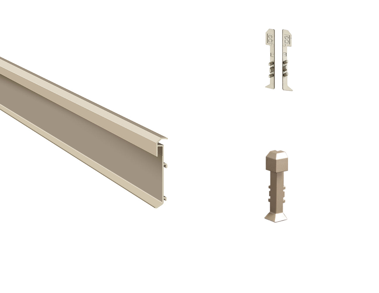 Living room baseboard LED lighting with beige aluminum profile