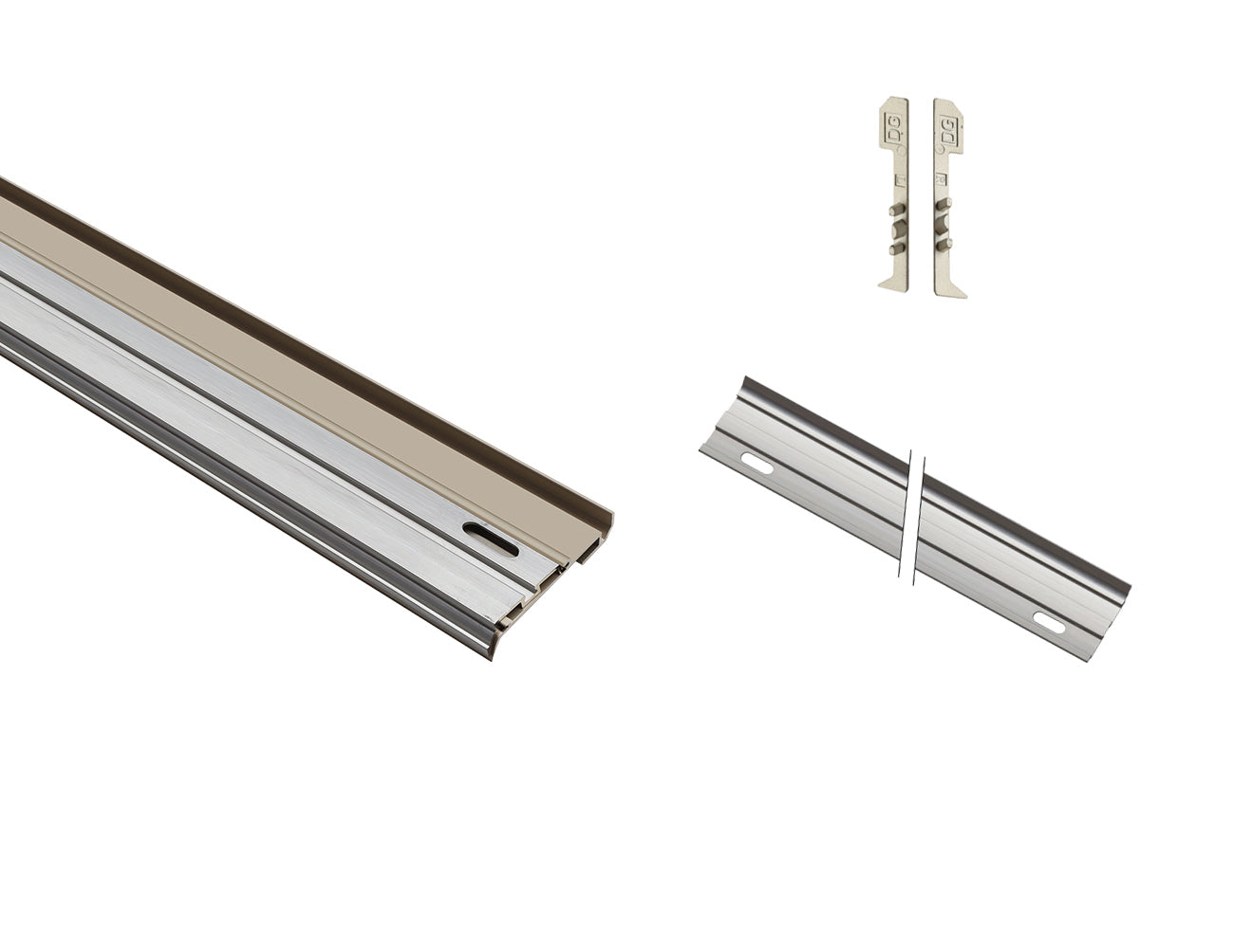 Beige aluminum LED channel for hallway baseboard in warm interior design