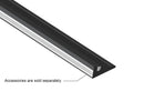 Triangular indirect LED black aluminum profile showing inward light direction for glare-free under cabinet lighting applications