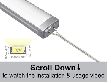 Dimensions of the GLQ 1709 Solder-Free aluminum channel.