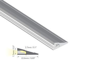 Surface mounted slim aluminum LED profile with triangular design for indirect architectural lighting solutions