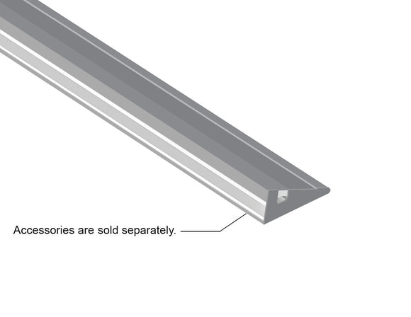 Slim triangular aluminum LED channel for indirect under cabinet lighting, designed for glare-free illumination with 5mm LED strips
