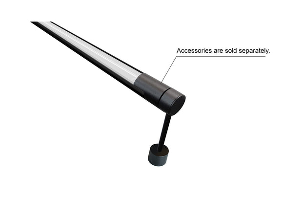 SOFTRAY GLJ E621101 black round aluminum LED channel with milky diffuser, wall-mounted indirect LED wall light system