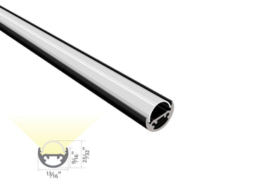 SOFTRAY GLJ E621101 black round aluminum LED channel with milky diffuser for wall-mounted indirect lighting