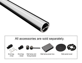 Accessories for SOFTRAY GLJ E621101 wall-mounted LED channel including end caps, fixing bracket and wall lamp power box