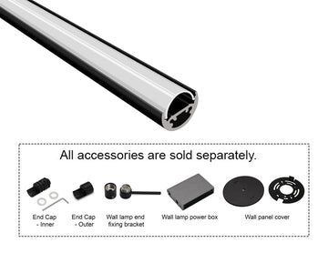 Accessories for SOFTRAY GLJ E621101 wall-mounted LED channel including end caps, fixing bracket and wall lamp power box