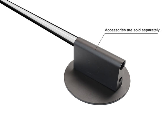 SOFTRAY GLJ E621101 round black aluminum channel with milky diffuser, wall-mounted using fixing bracket and power box