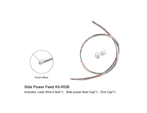 The side power feed kit for the WINT side bend neon LED lights.