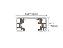 Dimensions of Single Circuit Track System - H Type - Single Circuit Track.