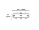 Dimensions of Single Circuit Track System - H Type - Mini Joiner.