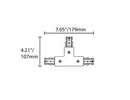 Dimensions of Single Circuit Track System - H Type - T Connector.