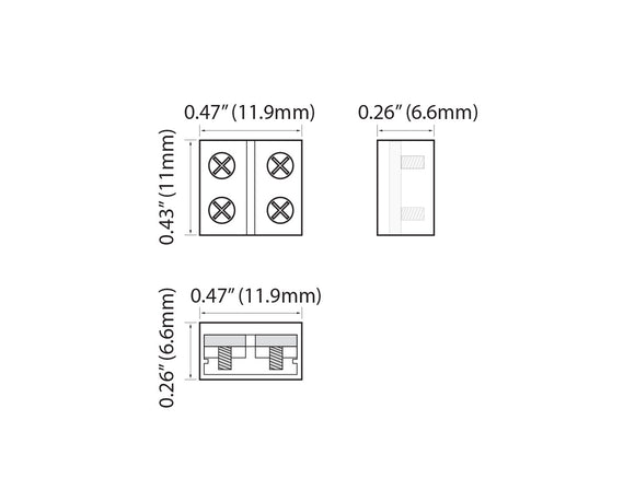 Strip to Strip Connector for Single Color LED Strip Light 8/10mm STA3-S2S