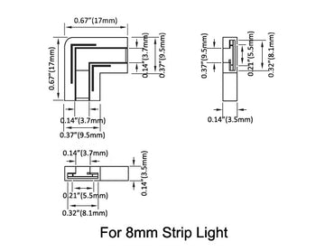 Strip to Strip L Shape Connector for Single Color LED Strip Light STAF-S2S-L (2pcs/pkg) - 0