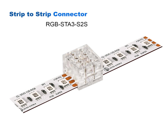 This no-solder connector allows for direct strip-to-strip linking using a simple screw-lock mechanism. It ensures secure and stable connections without the need for soldering, making installation quick and hassle-free. Ideal for extending RGB LED strip runs in both residential and commercial lighting setups.