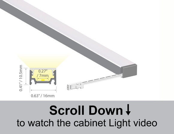 Silver surface mount solder-free LED linear undercabinet light aluminum channel 31134