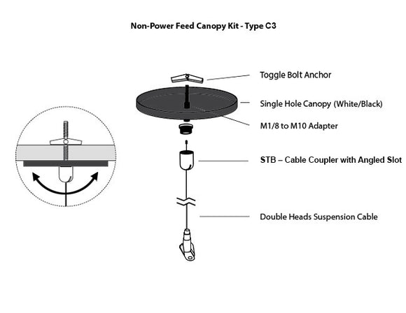 LED Linear Light - L8070 Suspension Kit
