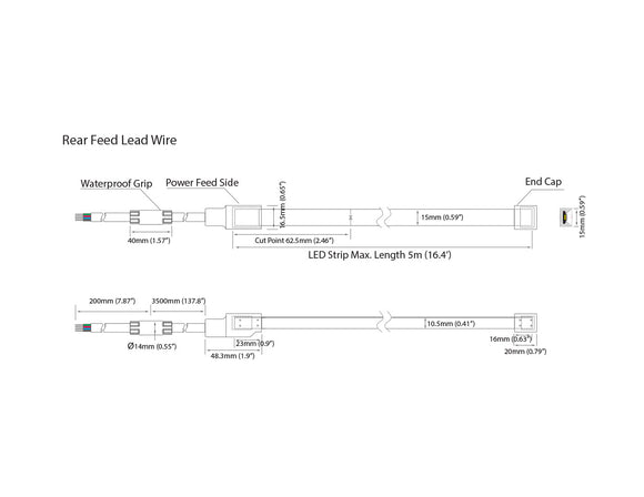 RGB LED Swimming Pool Light Strip - Top Bend - Durable IP68 Rated Perfect for Outdoor Use