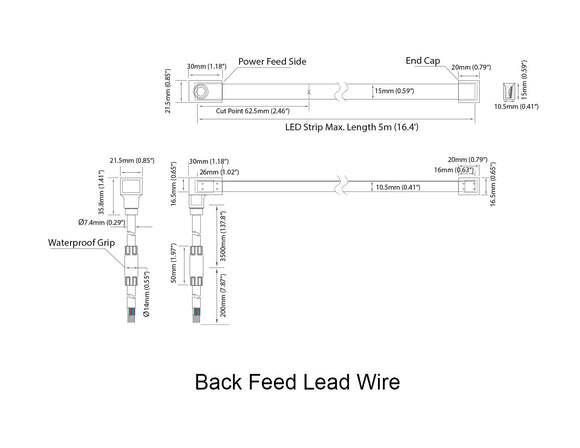 RGBW LED Swimming Pool Light Strip – Side Bend – Durable IP68 Rated Perfect for Outdoor Use