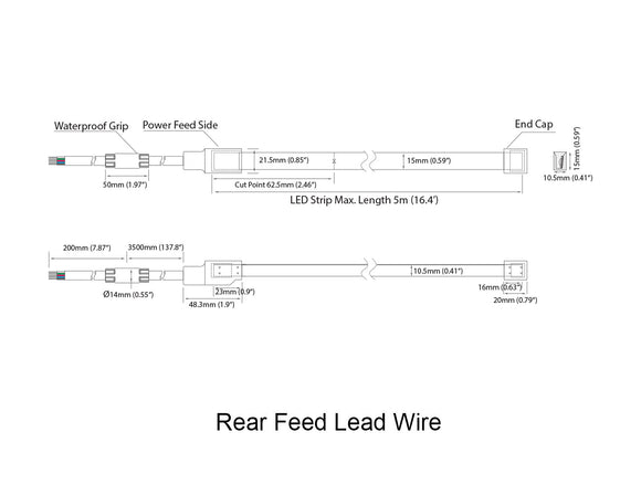 RGBW LED Swimming Pool Light Strip – Side Bend – Durable IP68 Rated Perfect for Outdoor Use
