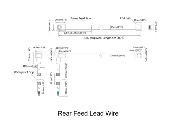 RGBW LED Swimming Pool Light Strip - Top Bend - Durable IP68 Rated Perfect for Outdoor Use