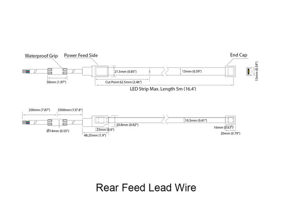 RGBW LED Swimming Pool Light Strip - Top Bend - Durable IP68 Rated Perfect for Outdoor Use
