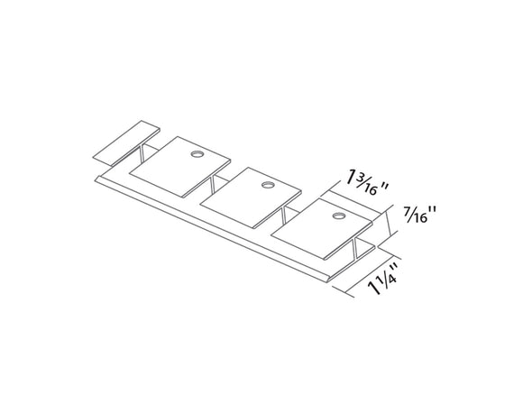 Bendable side-mount channel used to support and position Sidebend LED swimming pool strip lights on curved surfaces.