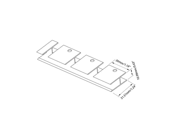 Bendable side-mount channel used to support and position Sidebend LED swimming pool strip lights on curved surfaces.