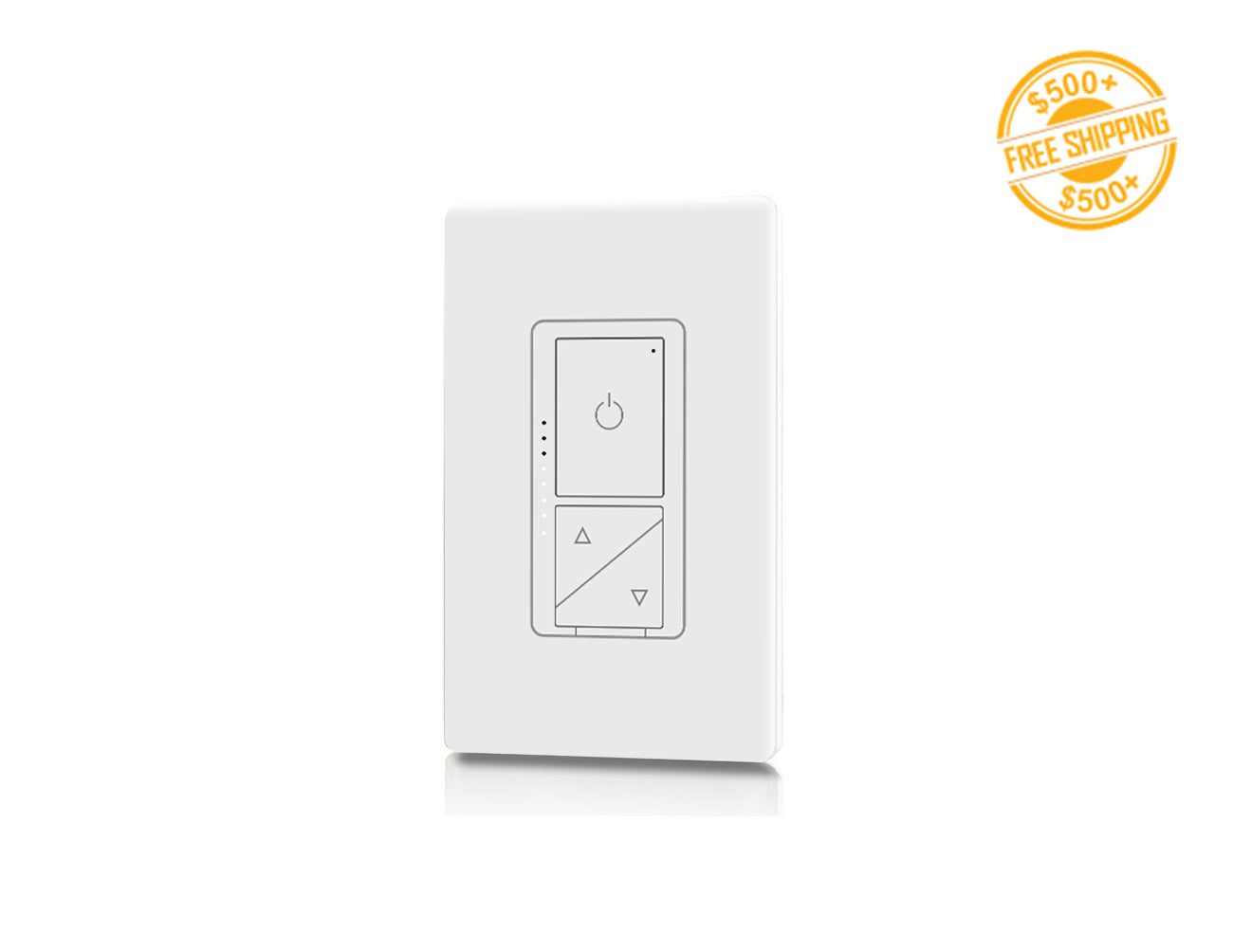Triac smart dimmer switch with wallplate — supports both manual dimming and app control.