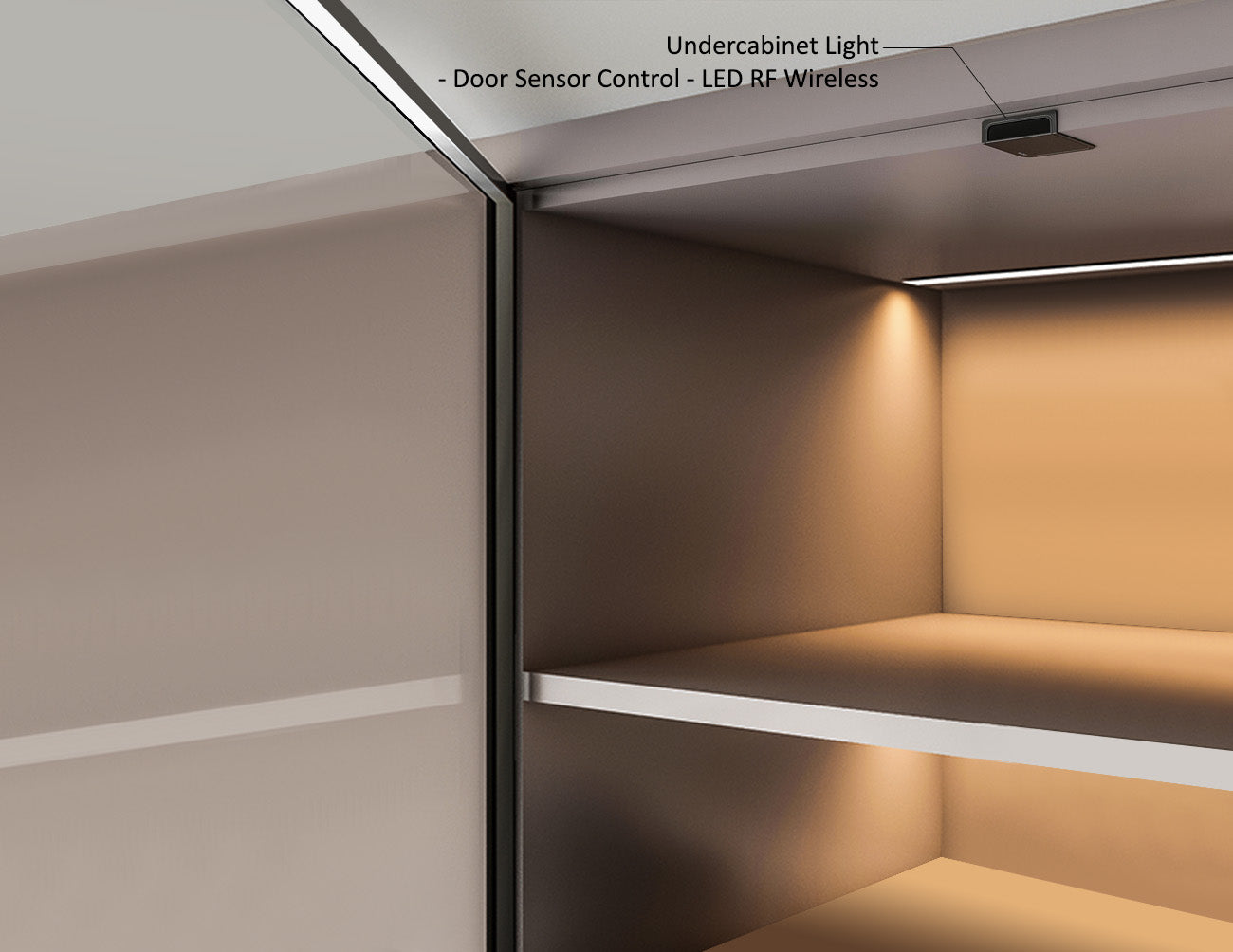 Undercabinet Light - LED RF Wireless - Door Sensor Control - Black